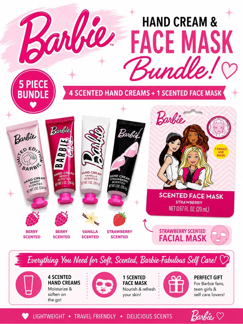 Barbie Beauty Bundle Hand Creams & Face Mask Gift Set